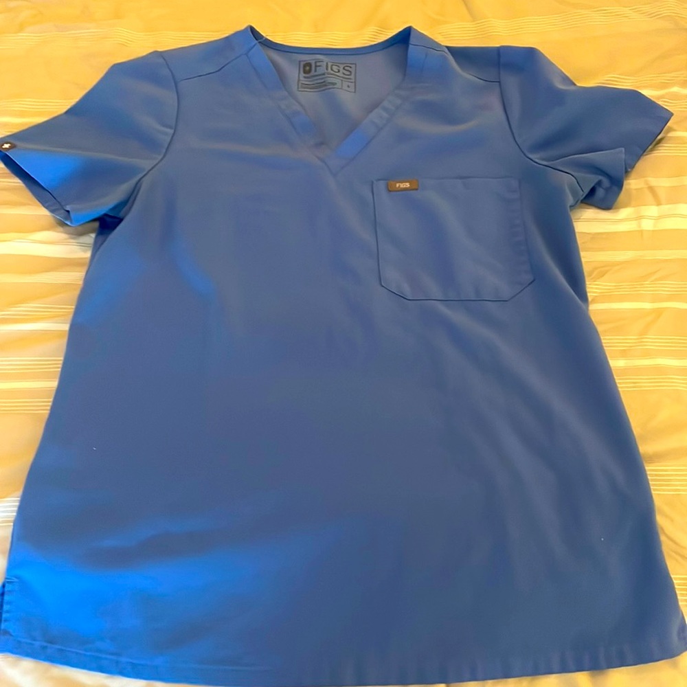 Figs Caterina 1 Pocket Ceil Blue Top